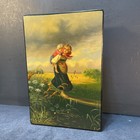 Vintage Hand Painted Russian  Lacquer Box Signed  Dated  Fedoskino School
