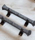 Antique Black Iron Door Handle Pulls Set Of 2 For Barn Or Shed Doors 9   