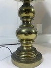 Pair Of Vintage Mid-century Modern Brass Table Lamps With Pleated Shades Mcm