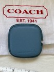 New Rare Authentic Coach Leather Mini Tape Measure Retractable 60  Blue Color