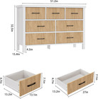 White Dresser 7 Drawer Dresser For Bedroom  Modern Fluted Dresser With Solid Woo