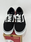 Vans Ward Womens Sneaker Black White Canvas Upper Low Top Padded Lace Up 10 Nib