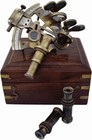Antique Brass Nautical Ship Sextant Navigation Tool Pirate Marine Instrument
