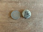 Pinback Blessed Virgin Mary Surrounded By Angels Cherubs Pinback Button Pin Vtg