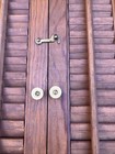 25 1 4  Tall X 22 3 4  Wide Wood Interior Louver Plantation Window Shutters Vtg