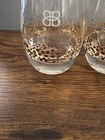 Set Of 2 Bailey s Irish Cream 8oz Glass Tumblers Gold Confetti Low Ball Glasses