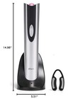 Oster Cordless Electric Wine Bottle Opener With Foil Cutter  Silver 