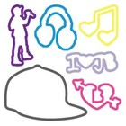 Sillybandz Justin Bieber 24 Pack Shaped Silicone Bracelets New