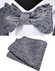 Mens Paisley Bowties Self Tie Bow Tie Handkerchief For Men Jacquard Bowtie Pocke