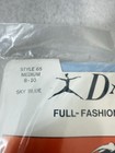 Vintage Danskin Dance Tights Youth Girl Sz M 8-10 Usa Sky Blue Full Fashioned