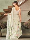 Women s Chiffon Floral Hand Printed Cut Work Saree