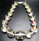 Amazing Huge Clear Lucite Bead Bezel Set Cubic Zirconia Necklace