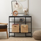 Set Of 4 Hyacinth Storage Cubes  10 5  Wicker Basket Bins For Shelves  Natural