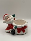 Vintage 1950s 1980s Relpo Ceramic Christmas Planter Santa Jsny Chimney Tealight