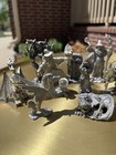 11 Fantasy Figures - Dragons - Wizards - Pewter - Some Signed