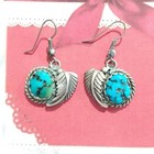 Vintage Sterling Silver 925 Dangle Turquoise Earrings Hook Navajo Southwestern