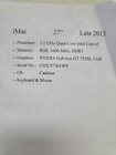 Apple Imac 27-inch Late 2013 A1419 Core I5 3 2ghz 8gb Gt755m W  Keyboard   Mouse