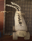 Vintage Chicago White Women   s Roller Skates W  Wooden Wheels   Original Case