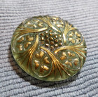 Antique Czech Glass Gold Luster Button Flowers 4-way Shank
