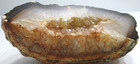 Natural Agate Geode Cut Polished Center Cavity Lined W Quartz Druzy 5  Long