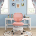 Kids Desk Chair W flipped Armrest   Footrest Adjustable Height For Bedroom Pink