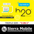 H2o Wireless Sim Card Triple  3 In 1   Nano     Gsm 4g 5g Lte     Usps Tracking