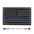 Thin Blue Line Usa Flag Iron On Patch 3 25  Black Gray Police Law Enforcement