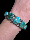 Vintage Navajo Turquoise Sterling Silver Cuff Bracelet Size 6  - Great Colors 