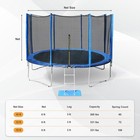 Aoodor 12ft Outdoor Trampoline With Enclosure Outer-safety Net   Ladder For Kids