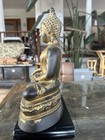 Antique 19thc Thai Gilt Bronze Seated Buddha Statue 14 5  Rattanakosin