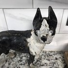 Antique Hubley Boston Terrier Cast Iron Dog Doorstop Rare French Bulldog Puppy 1