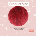6 Pcs Wine Red Faux Fur Pom Pom Balls For Crafts  Hats  Shoes  Hair Pins  Earrin