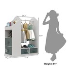 Kids Dress Up Storage Wardrobe Costume Rack Open Armoire Closet Mirror Playroom