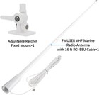 Vhf Marine Radio Antenna 156-163mhz Fiberglass Waterproof Boat Antenna 43 5in Wi
