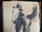 Fine Old Large Chinese Hand Painting Running Horses  xubeihong  Mark