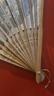 Japanese French Silk Folding Fan Vintage Hand Fan Bamboo Frame