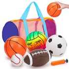 5 Pack Sports Balls Set For Kids With Bag Balls For Toddlers 1-3 Football 