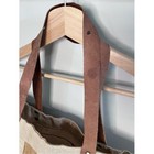 Burlap Canvas Utility Tote Bag Garden Market Tool Carrier Leather Straps Tan