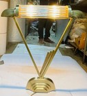 Radiant Vintage Style Art Deco Home Design Brass Table Lamp With Glass Rod