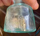 1890s Cpco Cross Pen Co Providence  Ri Cone Ink Bottle Hand Blown Dug Par Label