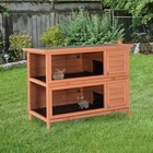 2-story Large Rabbit Hutch Bunny Cage Wooden Pet House Small Animal Habitat 