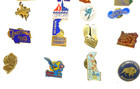 74 Vintage All Usa State City Lapel Pin Collection United States Pins Travel