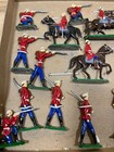 Lot Of 18 Vintage Lead Soldier Toy Figures Red Coat Blue Pants Some Horseback