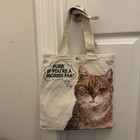 Vintage  1980   s Morris The Cat 9 Lives Canvas Reusable Tote Bag W snap Closure