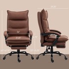 Microfiber Office Chair With Massage  Heat  Footrest  Brown