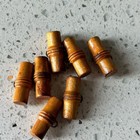 7 Vintage 60 s Bamboo Shaped Wooden Bead Buttons Embellishments Sewing Crafts