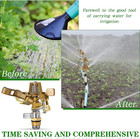 2 Brass Impact Sprinkler Heads 1 2  Adjustable 0   360   Heavy Duty Lawn Irrigation