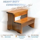 Wooden Step Stool - Heavy Duty 2 Step Stool For Adult And - Holds Up To 450lb   