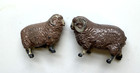 Antique England Metal Pair Longhorn Sheep Figures
