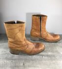 Vintage Acme Dingo Campus Boots Men   s 12 D Brown  Tan Leather Square Toe Western